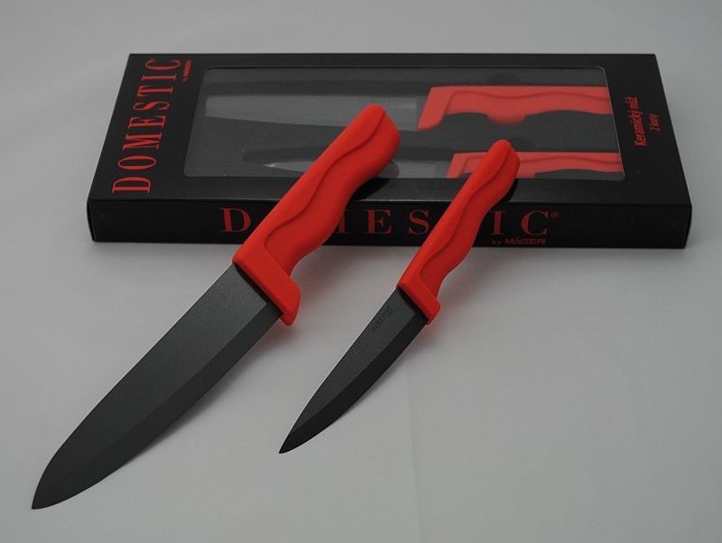 DOMESTIC Sada keramických nožů 10 cm a 15 cm, červená Mäser