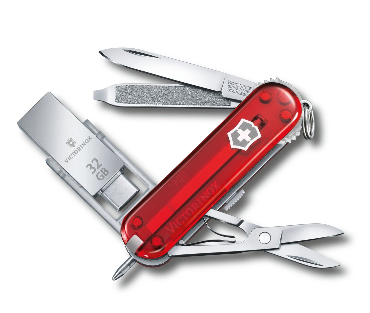 Kapesní nůž Victorinox@Work USB 32GB 4.6235.TG32B1 na klíče , 58mm , USB FLASH Disk na noži