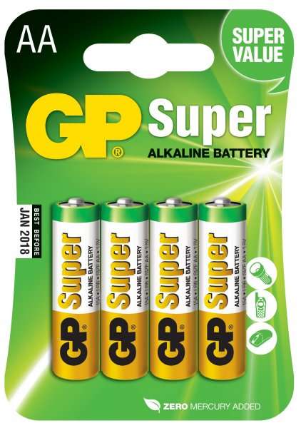 Tužkové baterie AA GP Alkalické 4ks